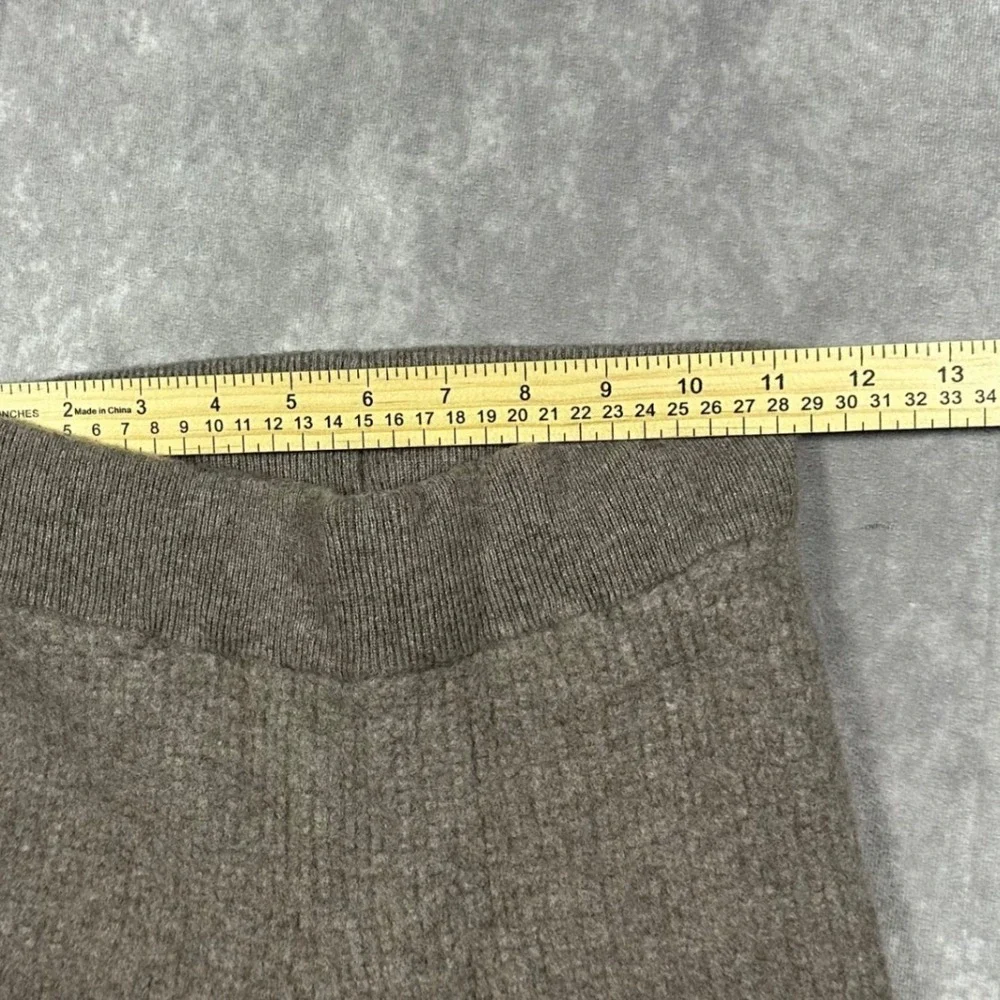 Alo Yoga Kids Ribbed Knit Flared Lounge Pants Brown Size Small 6-7 Elastic Waist